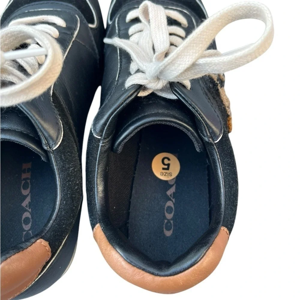 NEW- Coach Rebecca Varsity Black Suede Lace up Sneakers - Picture 10 of 14